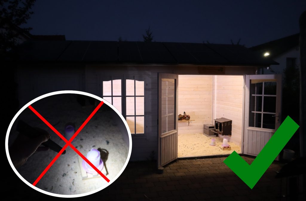 Hühnerstall - jetzt mit Licht